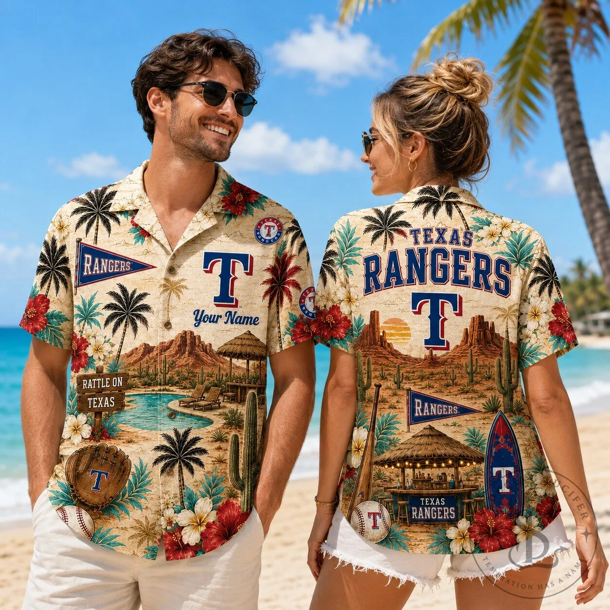 Hawaiian Shirt for Men and Women Featuring Texas Rangers Baseball Design