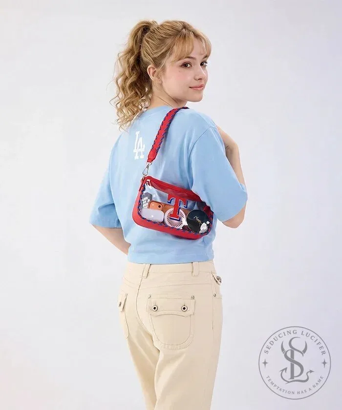Texas Rangers Baseball Clear Crossbody Bag with Braided Strap 10 Texas Rangers Baseball Clear Crossbody Bag with Braided Strap