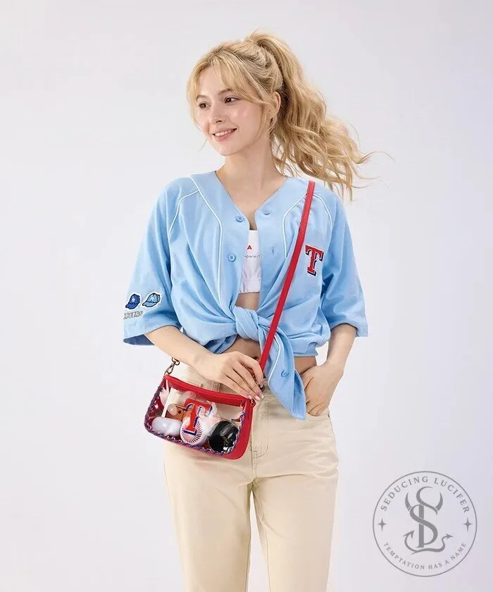 Texas Rangers Baseball Clear Crossbody Bag with Braided Strap 11 Texas Rangers Baseball Clear Crossbody Bag with Braided Strap