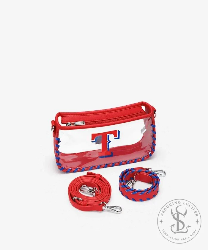Texas Rangers Baseball Clear Crossbody Bag with Braided Strap 15 Texas Rangers Baseball Clear Crossbody Bag with Braided Strap