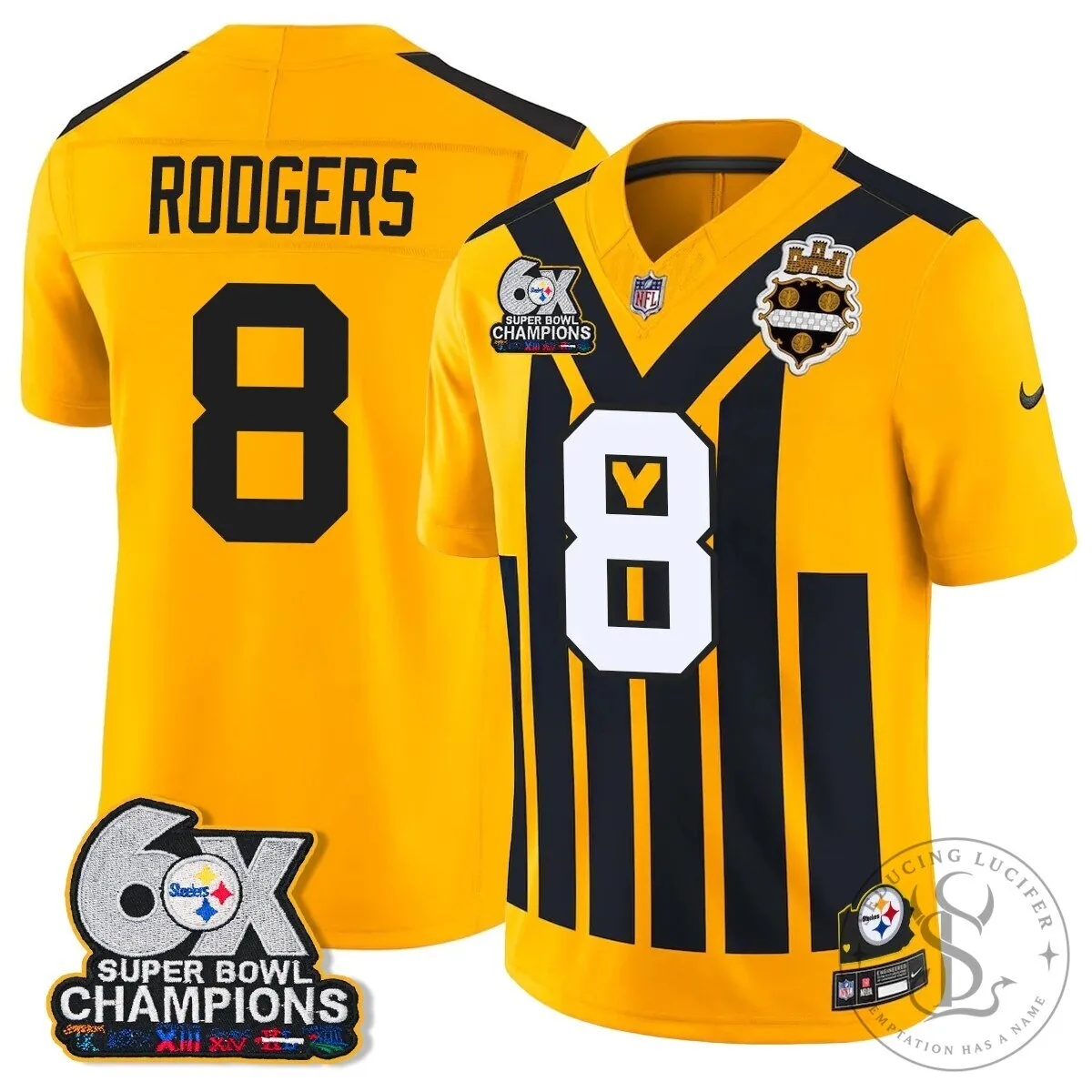 Pittsburgh Steelers TJ Watt 90 Six-Time Super Bowl Champions Football Jersey 39 Pittsburgh Steelers TJ Watt 90 Six-Time Super Bowl Champions Football Jersey