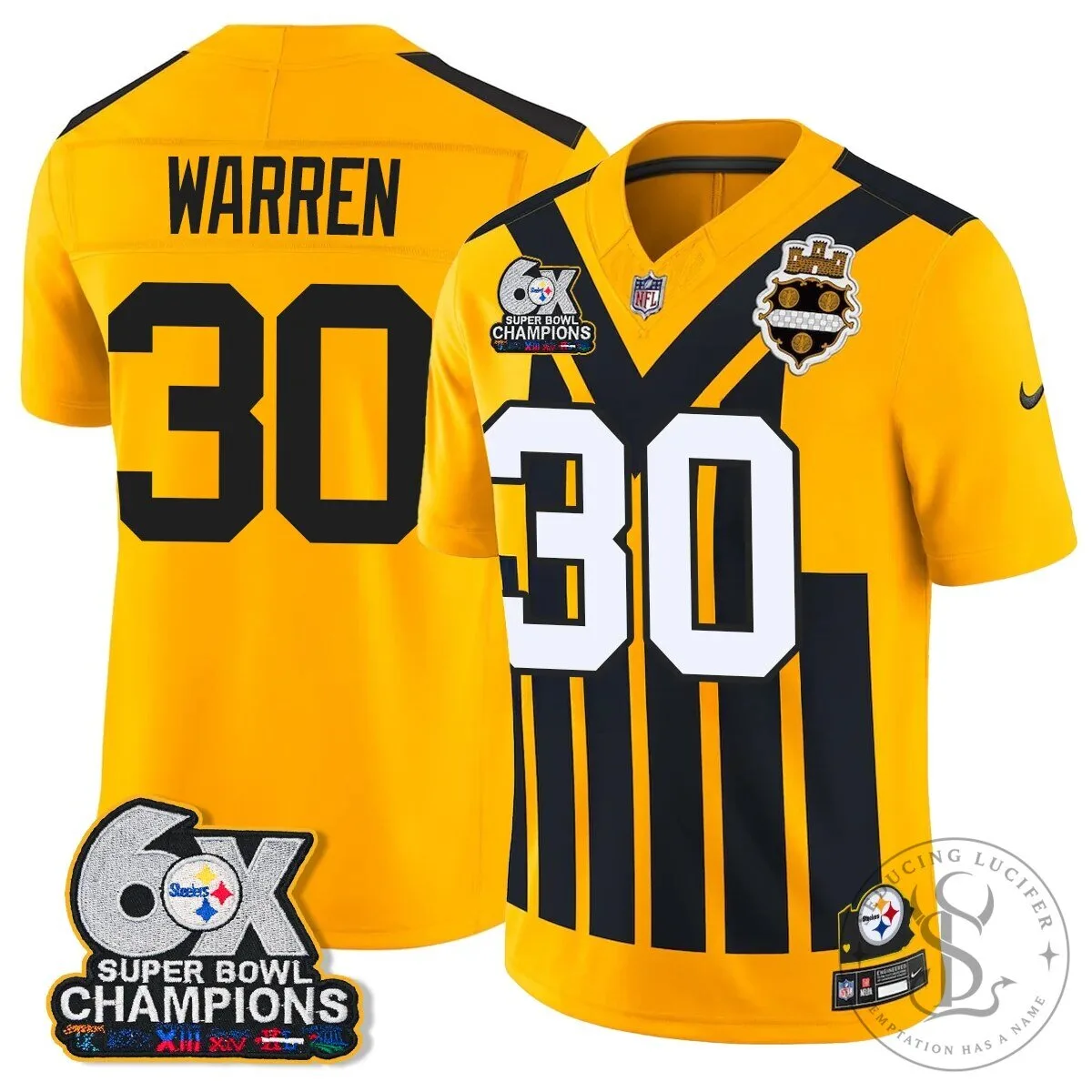 Pittsburgh Steelers TJ Watt 90 Six-Time Super Bowl Champions Football Jersey 41 Pittsburgh Steelers TJ Watt 90 Six-Time Super Bowl Champions Football Jersey