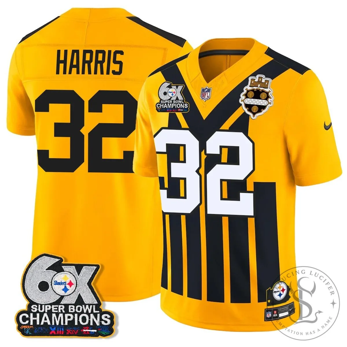 Pittsburgh Steelers TJ Watt 90 Six-Time Super Bowl Champions Football Jersey 43 Pittsburgh Steelers TJ Watt 90 Six-Time Super Bowl Champions Football Jersey