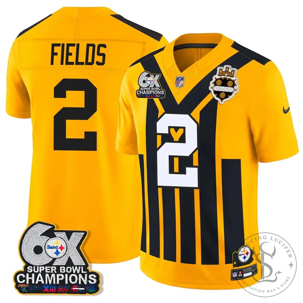 Pittsburgh Steelers TJ Watt 90 Six-Time Super Bowl Champions Football Jersey 44 Pittsburgh Steelers TJ Watt 90 Six-Time Super Bowl Champions Football Jersey