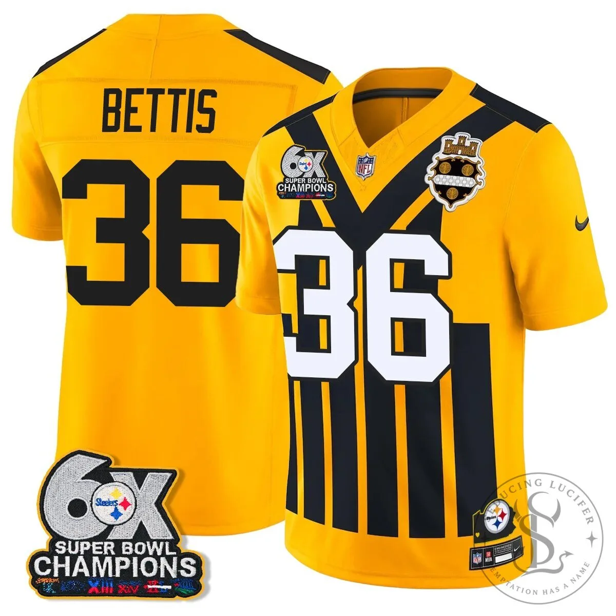 Pittsburgh Steelers TJ Watt 90 Six-Time Super Bowl Champions Football Jersey 48 Pittsburgh Steelers TJ Watt 90 Six-Time Super Bowl Champions Football Jersey