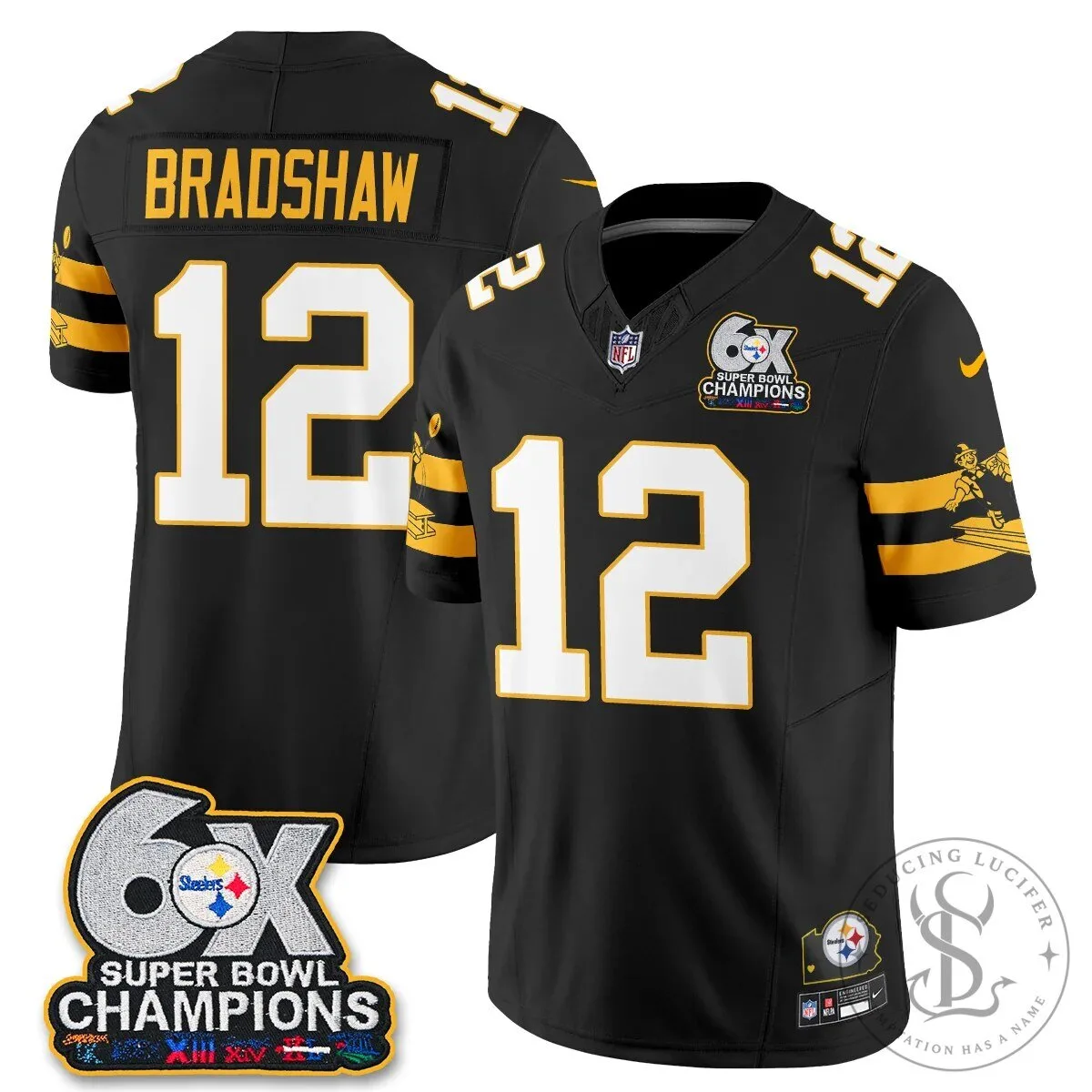 Pittsburgh Steelers TJ Watt 90 Six-Time Super Bowl Champions Football Jersey 54 Pittsburgh Steelers TJ Watt 90 Six-Time Super Bowl Champions Football Jersey