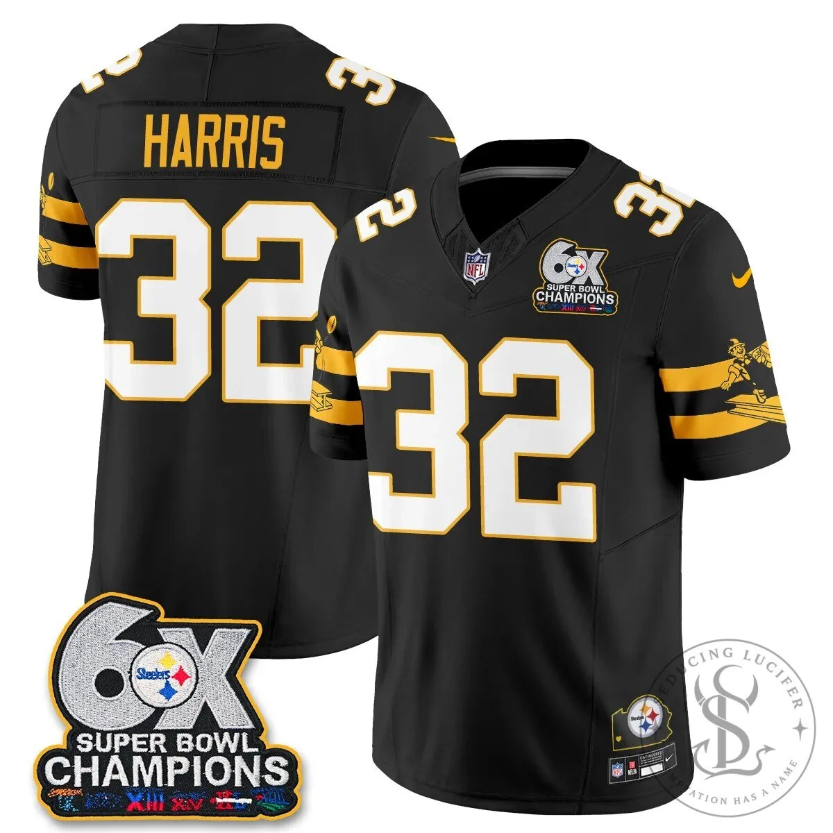 Pittsburgh Steelers TJ Watt 90 Six-Time Super Bowl Champions Football Jersey 55 Pittsburgh Steelers TJ Watt 90 Six-Time Super Bowl Champions Football Jersey