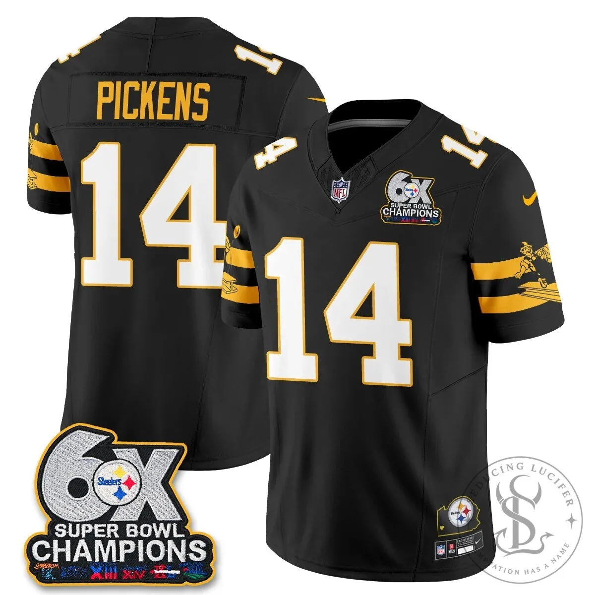 Pittsburgh Steelers TJ Watt 90 Six-Time Super Bowl Champions Football Jersey 57 Pittsburgh Steelers TJ Watt 90 Six-Time Super Bowl Champions Football Jersey