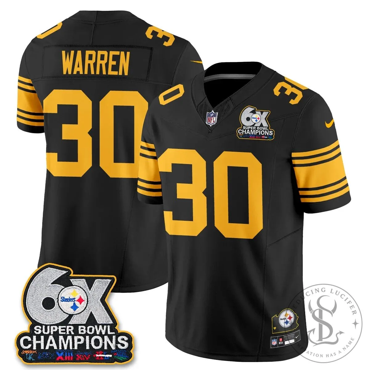 Pittsburgh Steelers TJ Watt 90 Six-Time Super Bowl Champions Football Jersey 65 Pittsburgh Steelers TJ Watt 90 Six-Time Super Bowl Champions Football Jersey