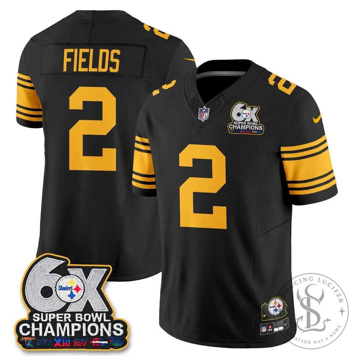 Pittsburgh Steelers TJ Watt 90 Six-Time Super Bowl Champions Football Jersey 68 Pittsburgh Steelers TJ Watt 90 Six-Time Super Bowl Champions Football Jersey