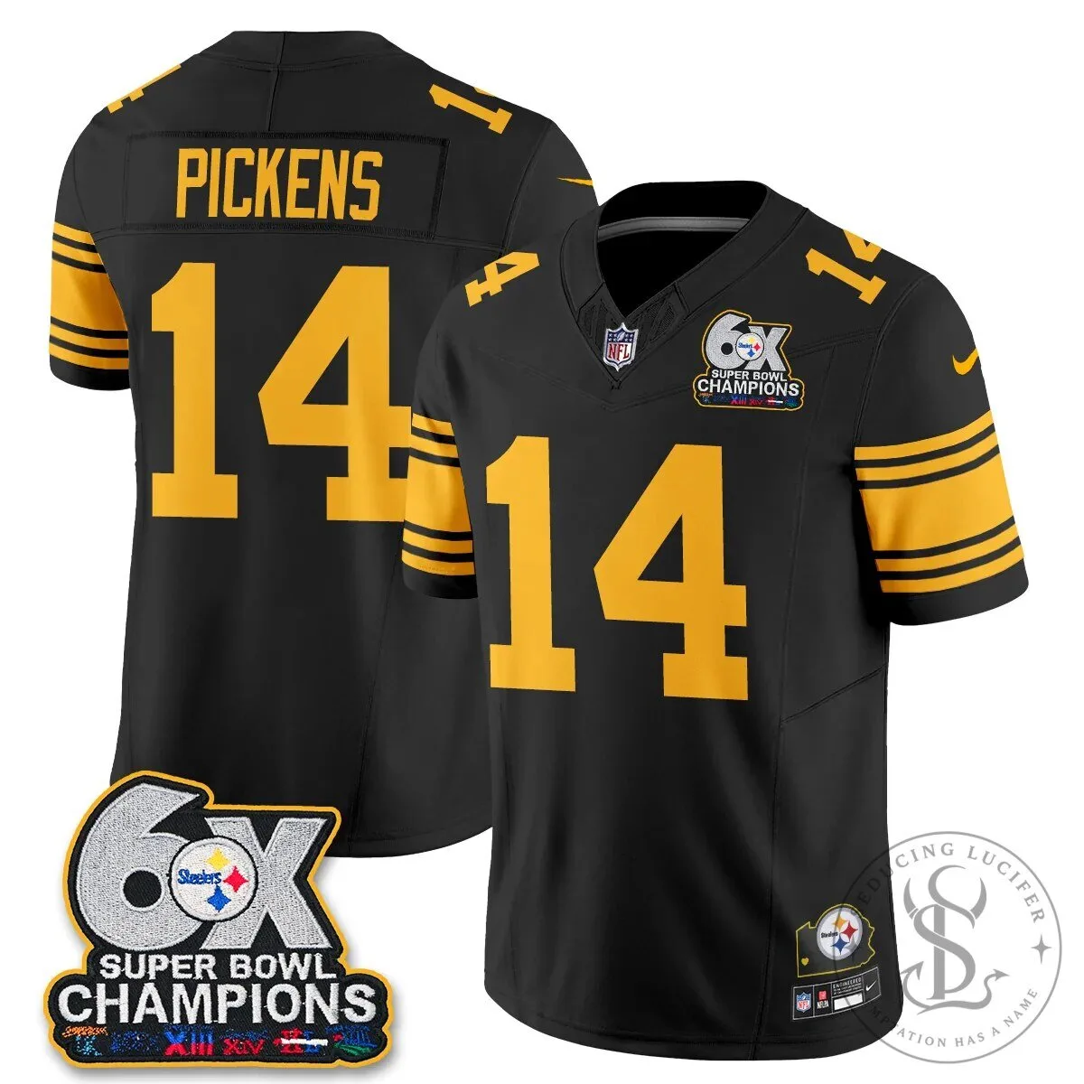 Pittsburgh Steelers TJ Watt 90 Six-Time Super Bowl Champions Football Jersey 69 Pittsburgh Steelers TJ Watt 90 Six-Time Super Bowl Champions Football Jersey