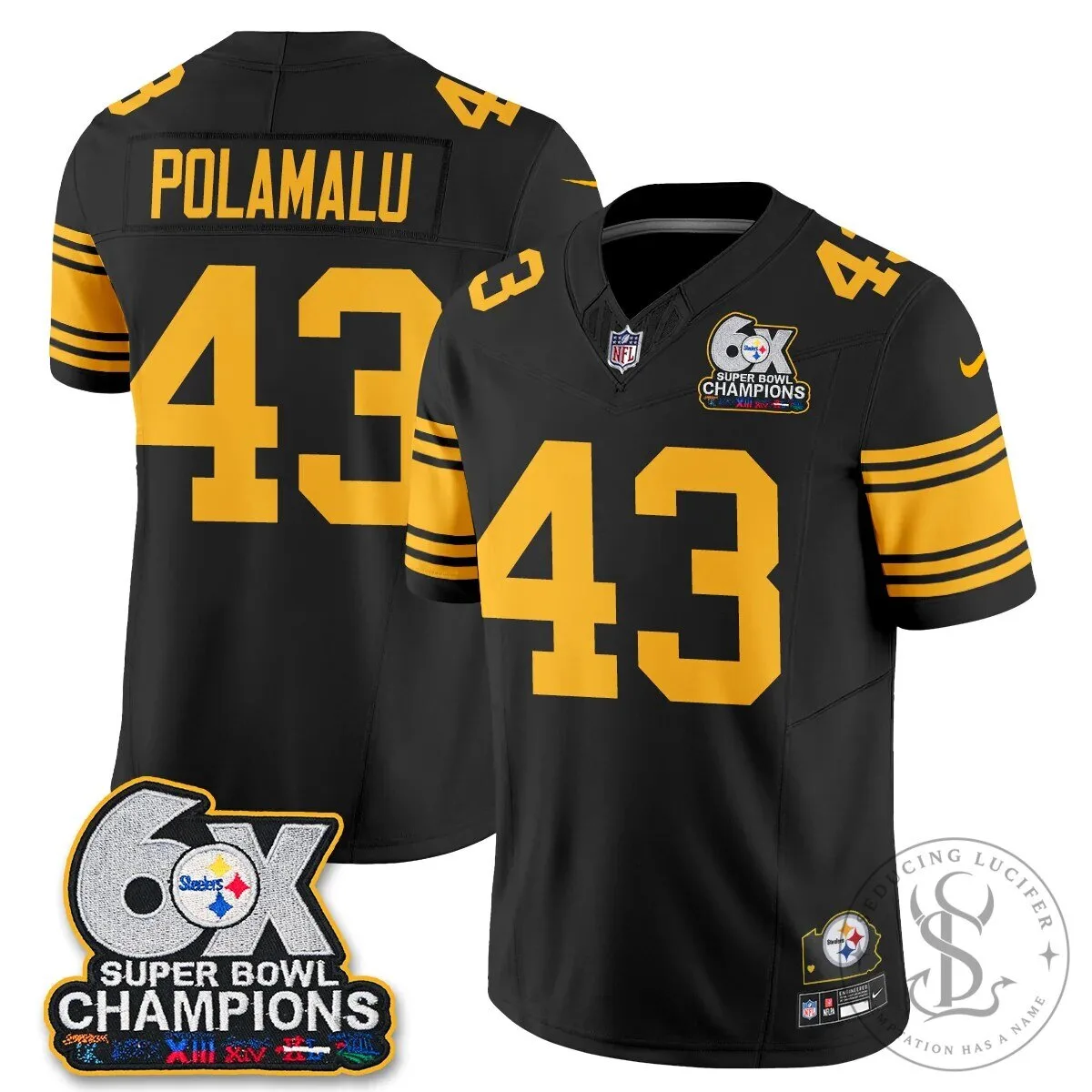 Pittsburgh Steelers TJ Watt 90 Six-Time Super Bowl Champions Football Jersey 71 Pittsburgh Steelers TJ Watt 90 Six-Time Super Bowl Champions Football Jersey