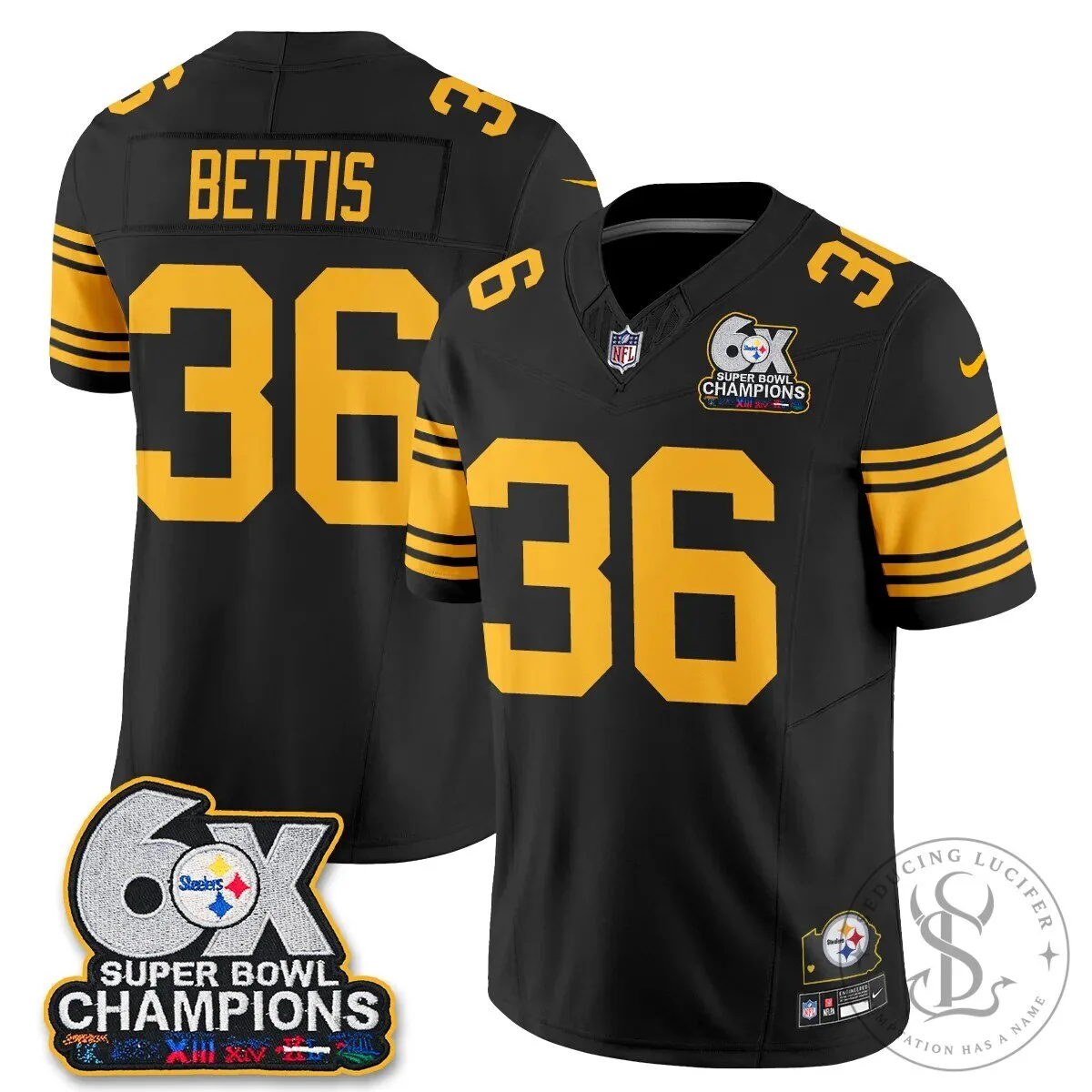 Pittsburgh Steelers TJ Watt 90 Six-Time Super Bowl Champions Football Jersey 72 Pittsburgh Steelers TJ Watt 90 Six-Time Super Bowl Champions Football Jersey