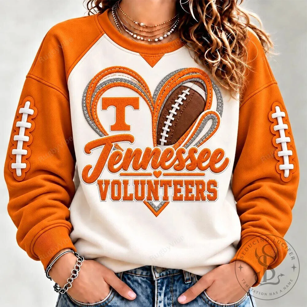 Tennessee Volunteers Football Heart Design Raglan Sweatshirt