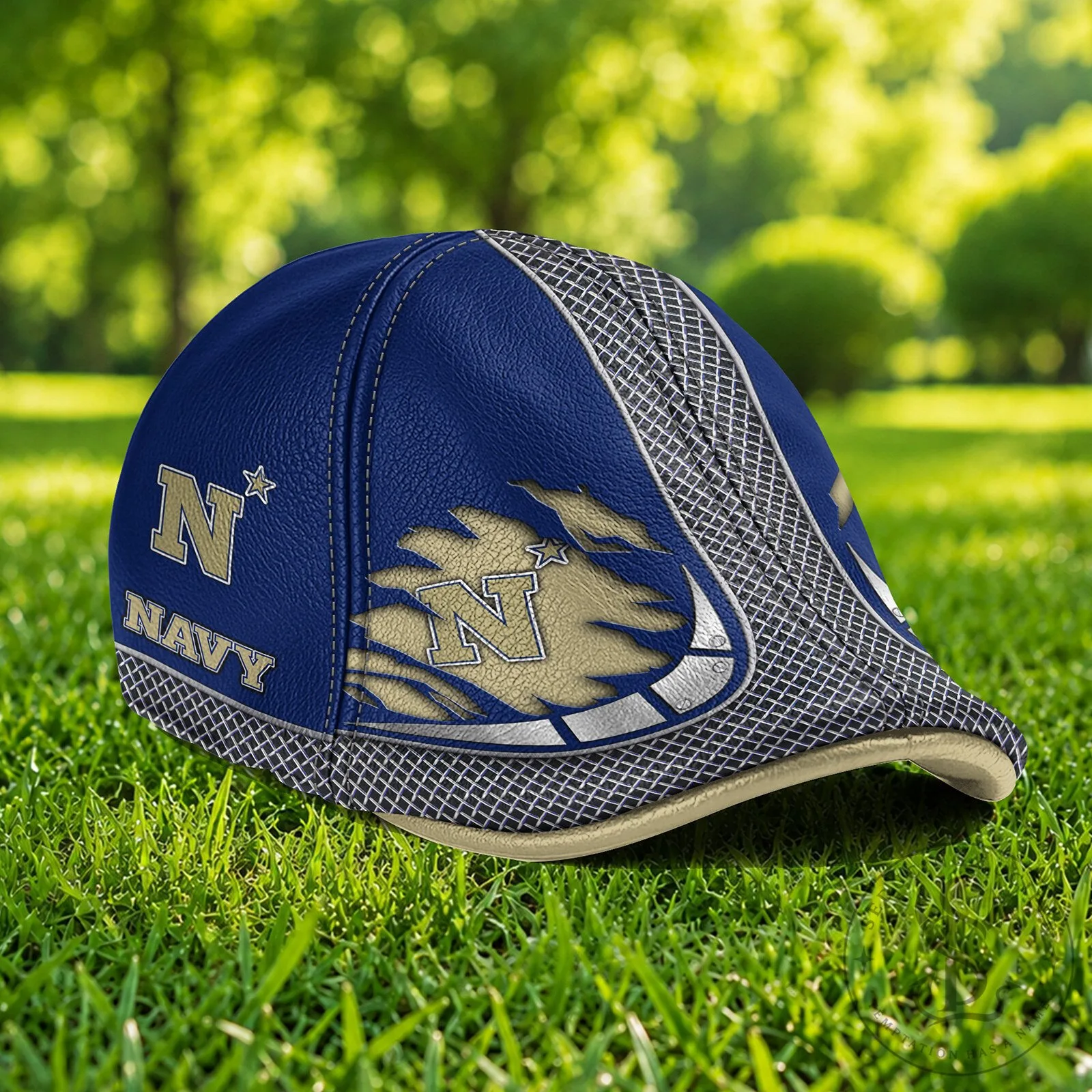 Navy Midshipmen NCAA Ivy League Flat Cap, Distressed Logo Design 9 Navy Midshipmen NCAA Ivy League Flat Cap, Distressed Logo Design