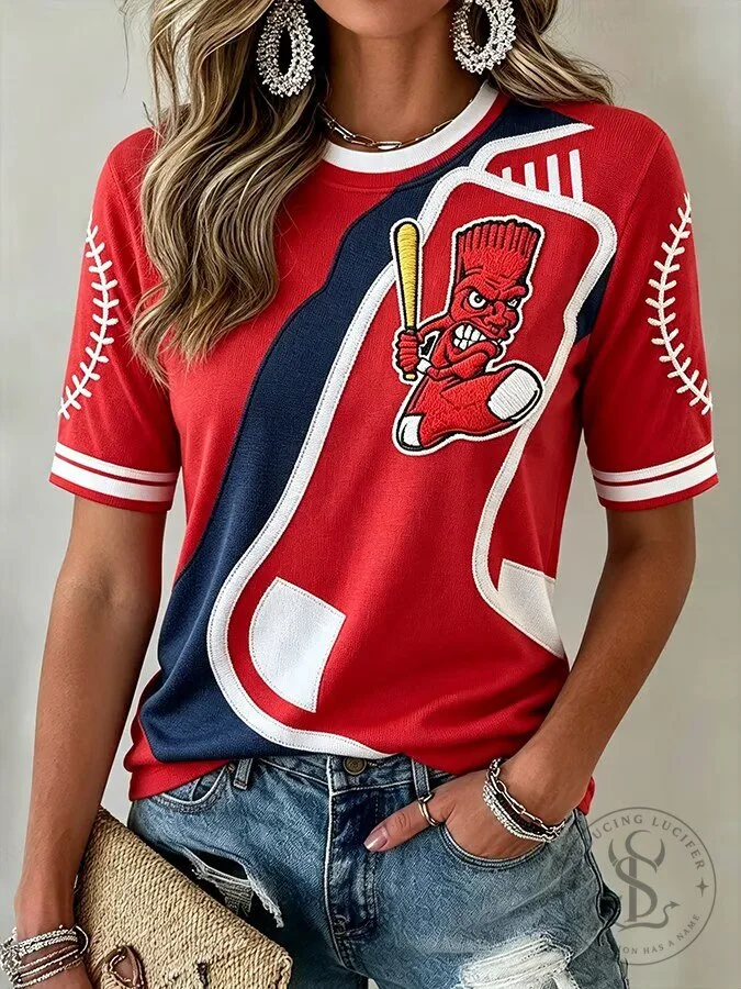 Boston Red Sox Baseball Women's Red Short Sleeve T-Shirt