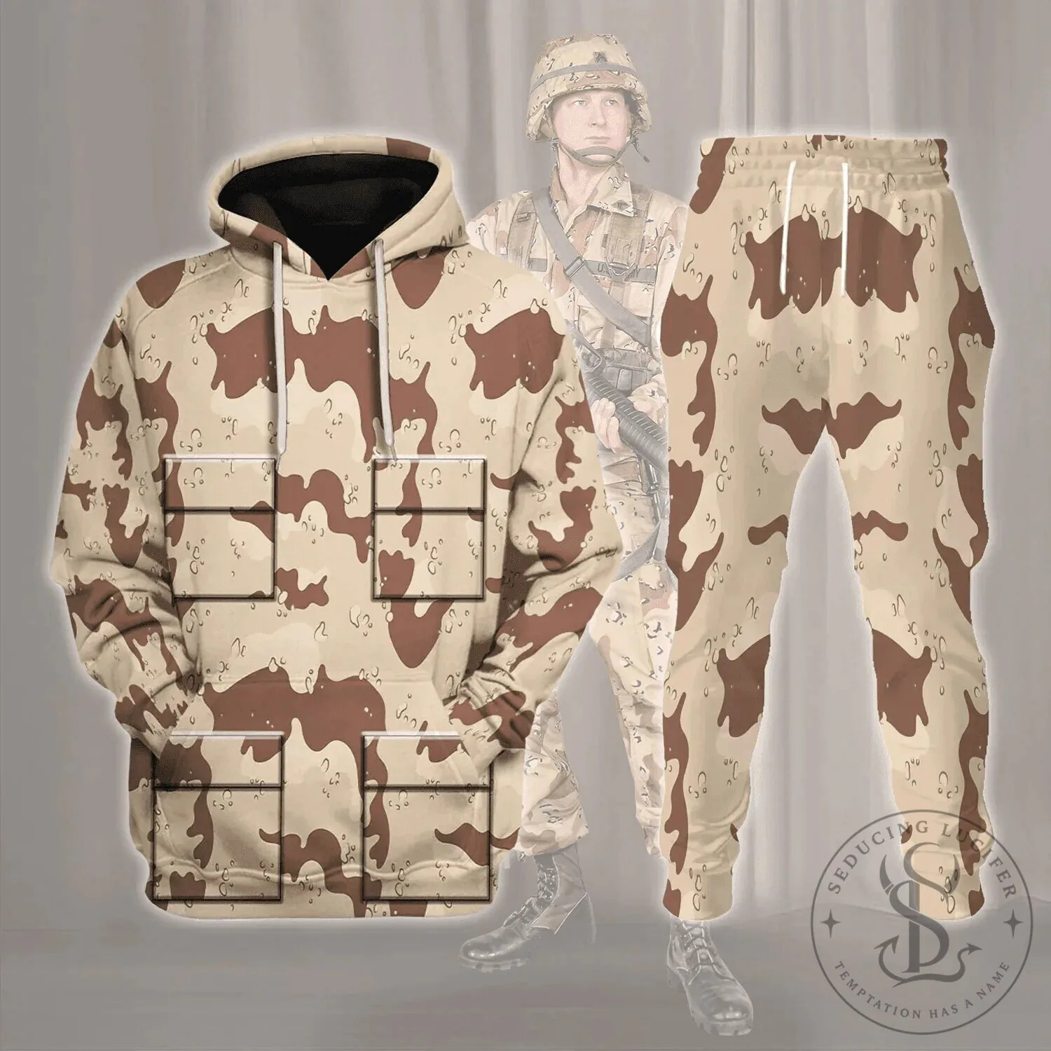 Desert Storm Camouflage Military Uniform Hoodie