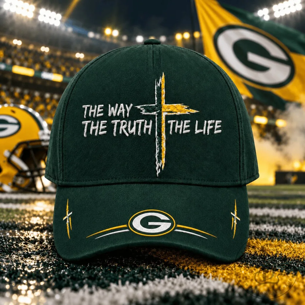 Green Bay Packers The Way The Truth The Life Faith Baseball Cap Hat Green Bay Packers The Way The Truth The Life Faith Baseball Cap Hat