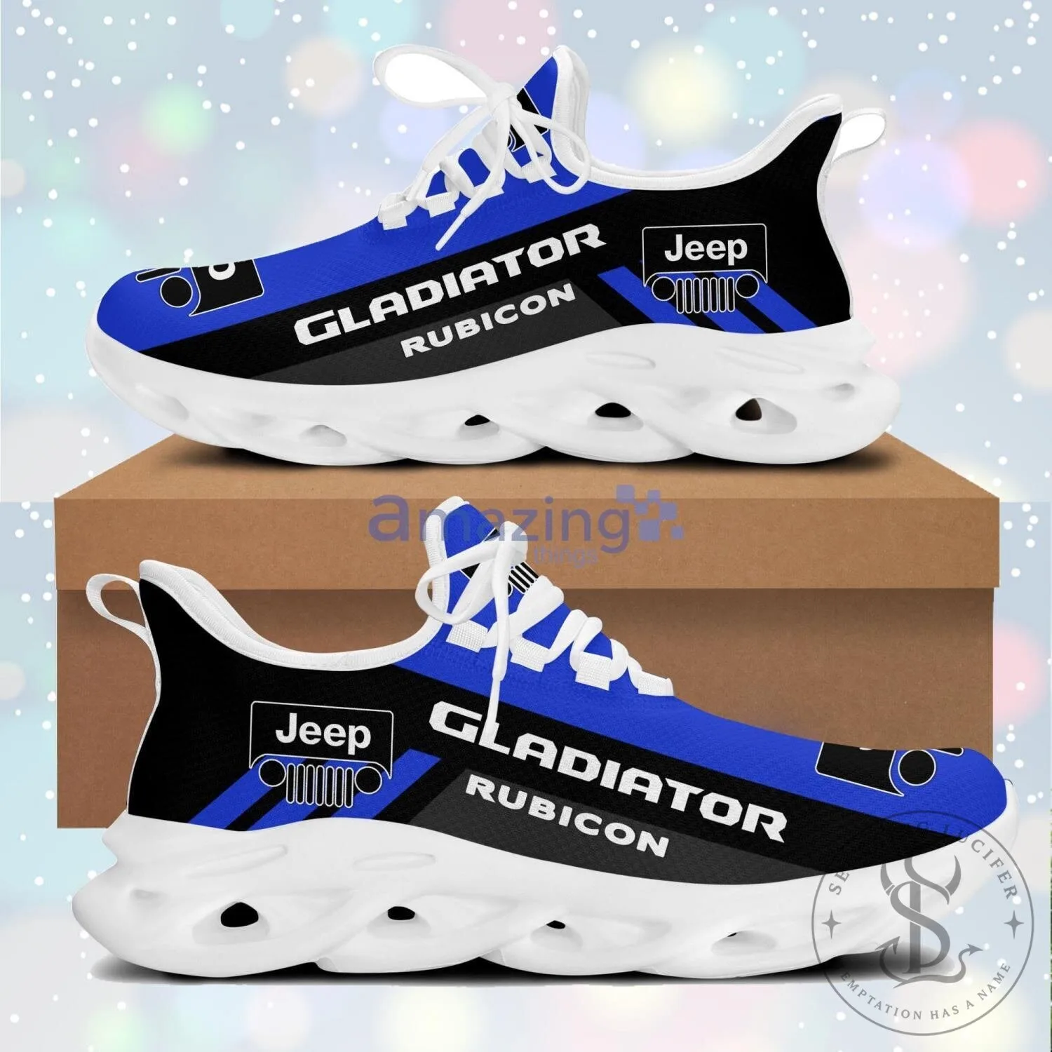 Jeep Gladiator Rubicon Blue Black Chunky Sneakers