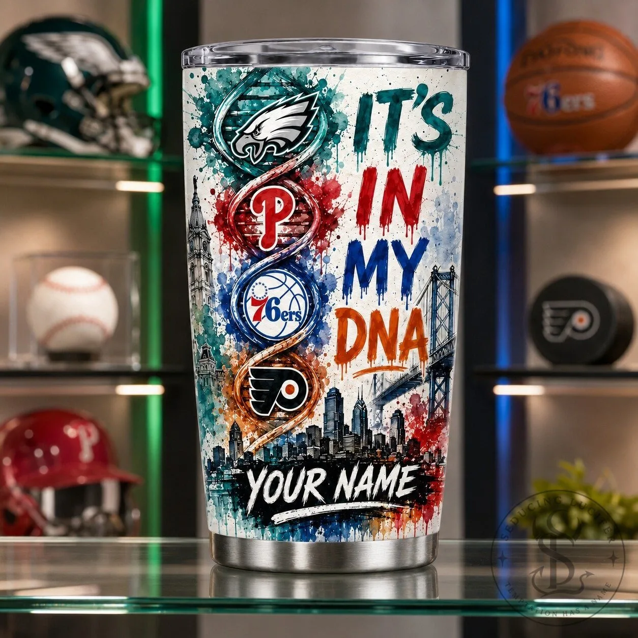 Personalized Stainless Steel Tumbler for Philadelphia Sports Teams - It’s In My DNA Design 18 Personalized Stainless Steel Tumbler for Philadelphia Sports Teams - It’s In My DNA Design