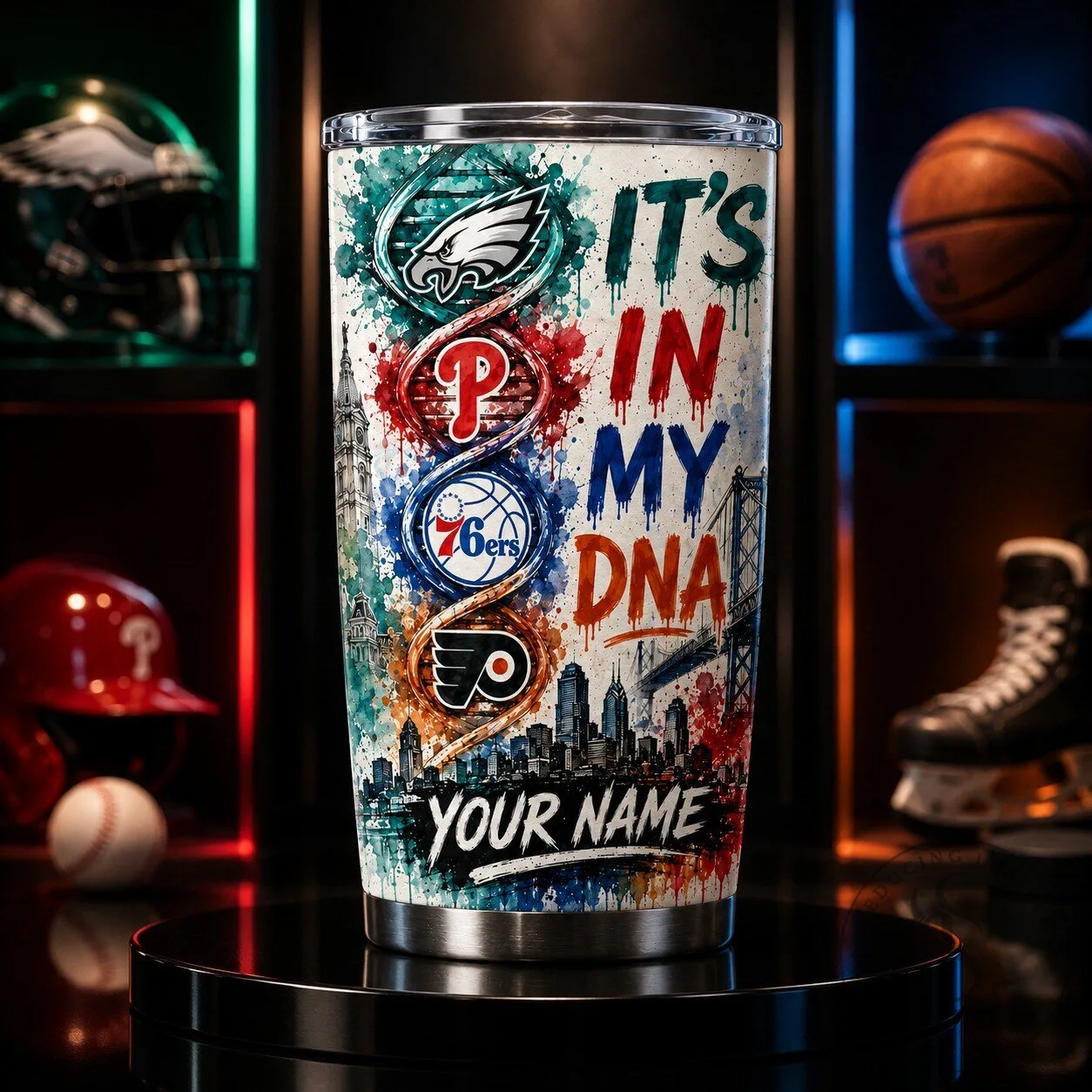 Personalized Stainless Steel Tumbler for Philadelphia Sports Teams - It’s In My DNA Design 20 Personalized Stainless Steel Tumbler for Philadelphia Sports Teams - It’s In My DNA Design