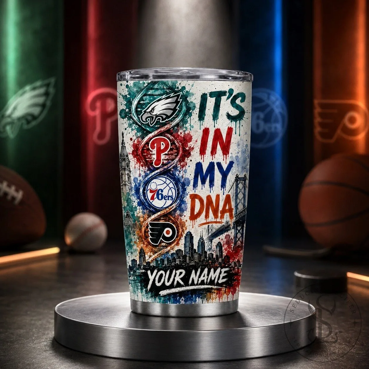 Personalized Stainless Steel Tumbler for Philadelphia Sports Teams - It’s In My DNA Design 24 Personalized Stainless Steel Tumbler for Philadelphia Sports Teams - It’s In My DNA Design