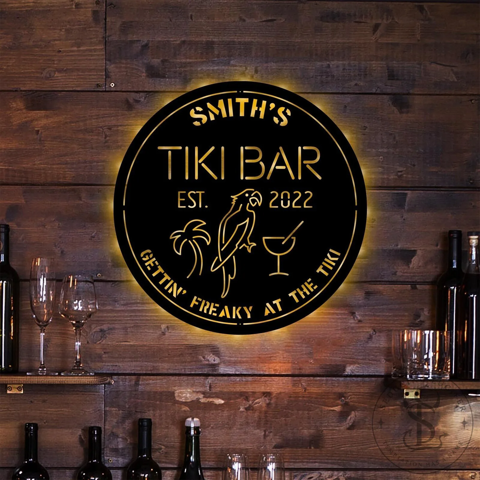 Personalized Tiki Bar LED Metal Sign with Remote Control, Custom Tropical Decor 18 Personalized Tiki Bar LED Metal Sign with Remote Control, Custom Tropical Decor