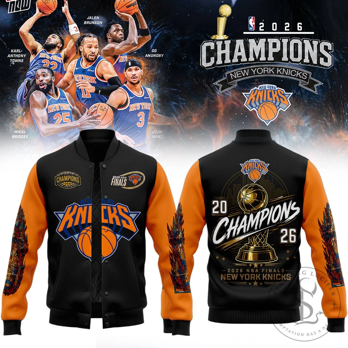 2026 NBA Finals Champions Bomber Jacket – New York Knicks Edition
