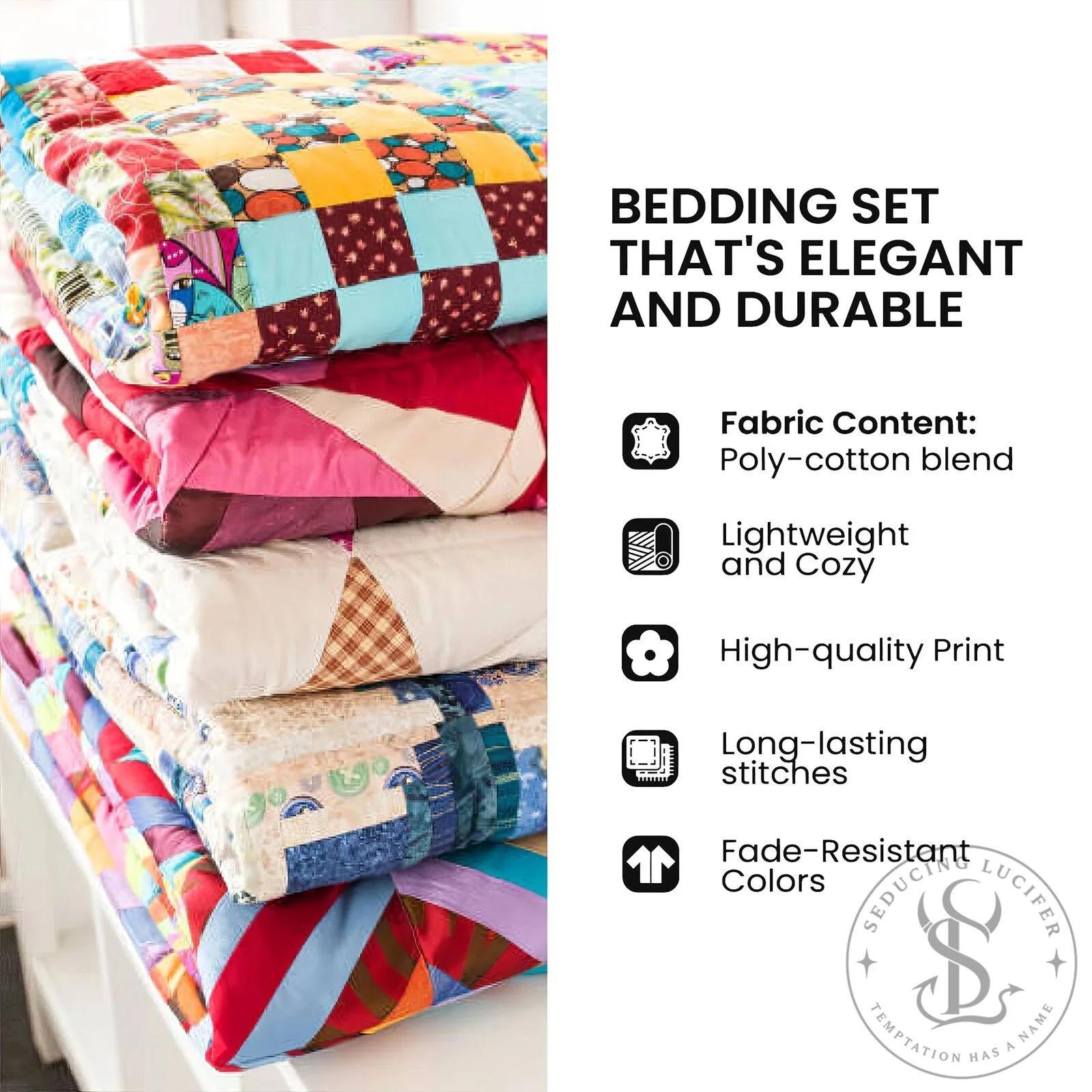 Magical Cat Reading Book Celestial Quilted Bedding Set with Pillow Shams 7 Magical Cat Reading Book Celestial Quilted Bedding Set with Pillow Shams
