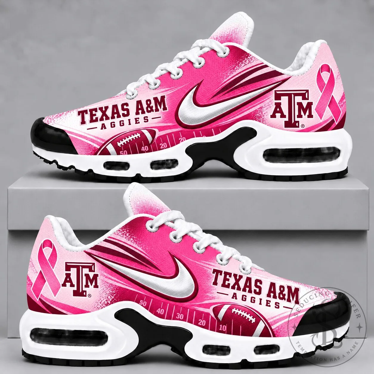 Texas A&M Aggies Breast Cancer Awareness Football Team Sneakers 2 Texas A&M Aggies Breast Cancer Awareness Football Team Sneakers
