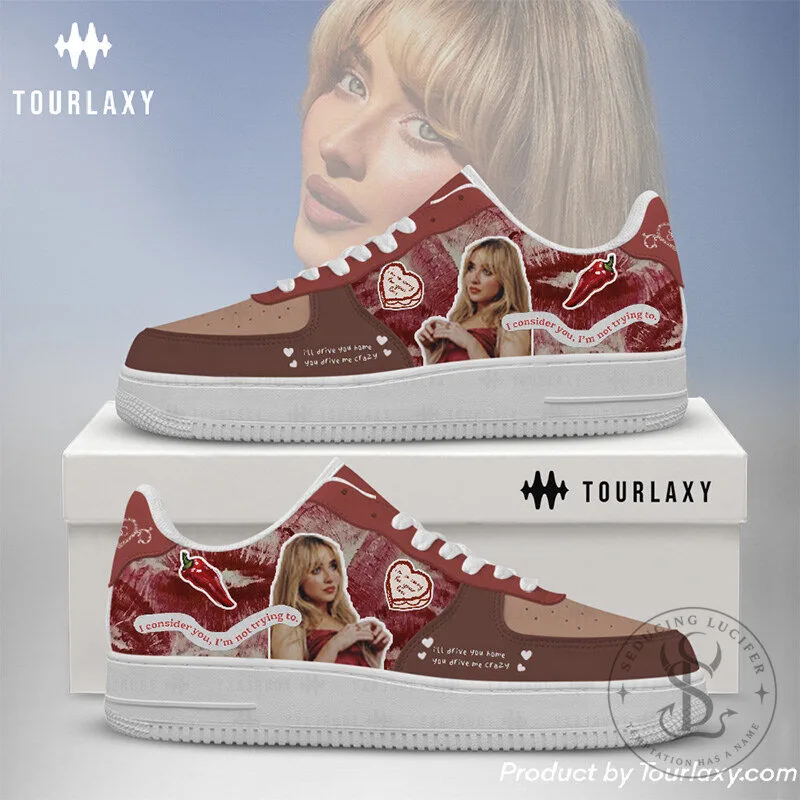 Sabrina Carpenter Nonsense Lyrics Custom Sneakers, Red Version Shoes