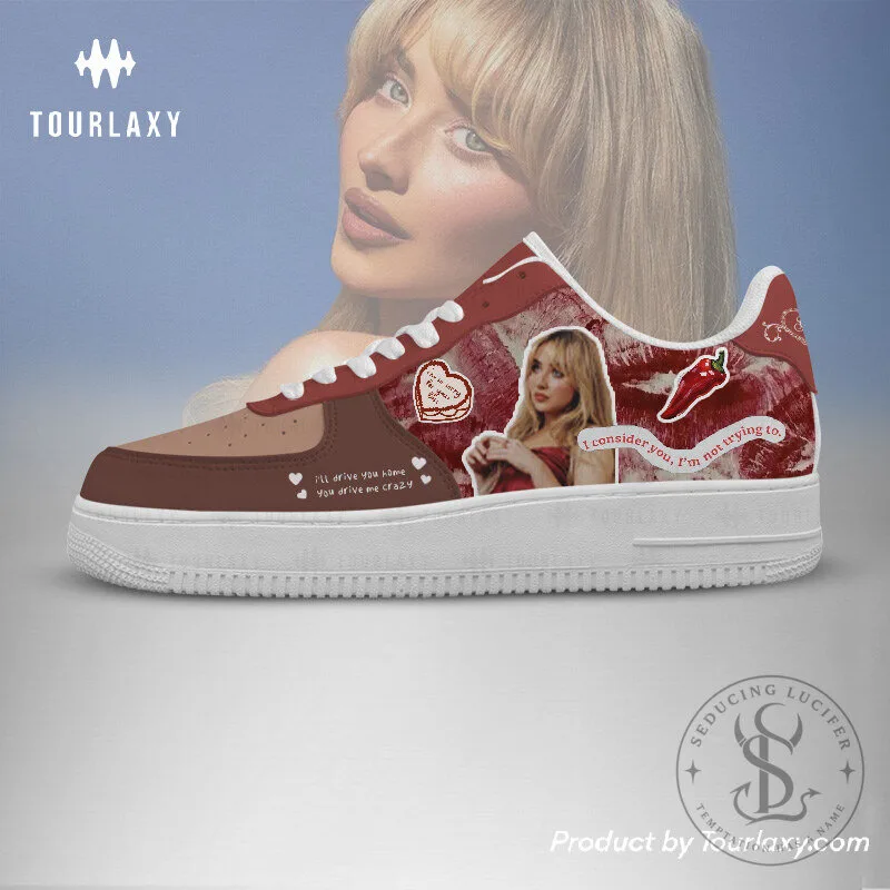 Sabrina Carpenter Nonsense Lyrics Custom Sneakers, Red Version Shoes 8 Sabrina Carpenter Nonsense Lyrics Custom Sneakers, Red Version Shoes