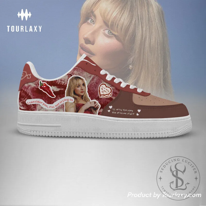 Sabrina Carpenter Nonsense Lyrics Custom Sneakers, Red Version Shoes 9 Sabrina Carpenter Nonsense Lyrics Custom Sneakers, Red Version Shoes
