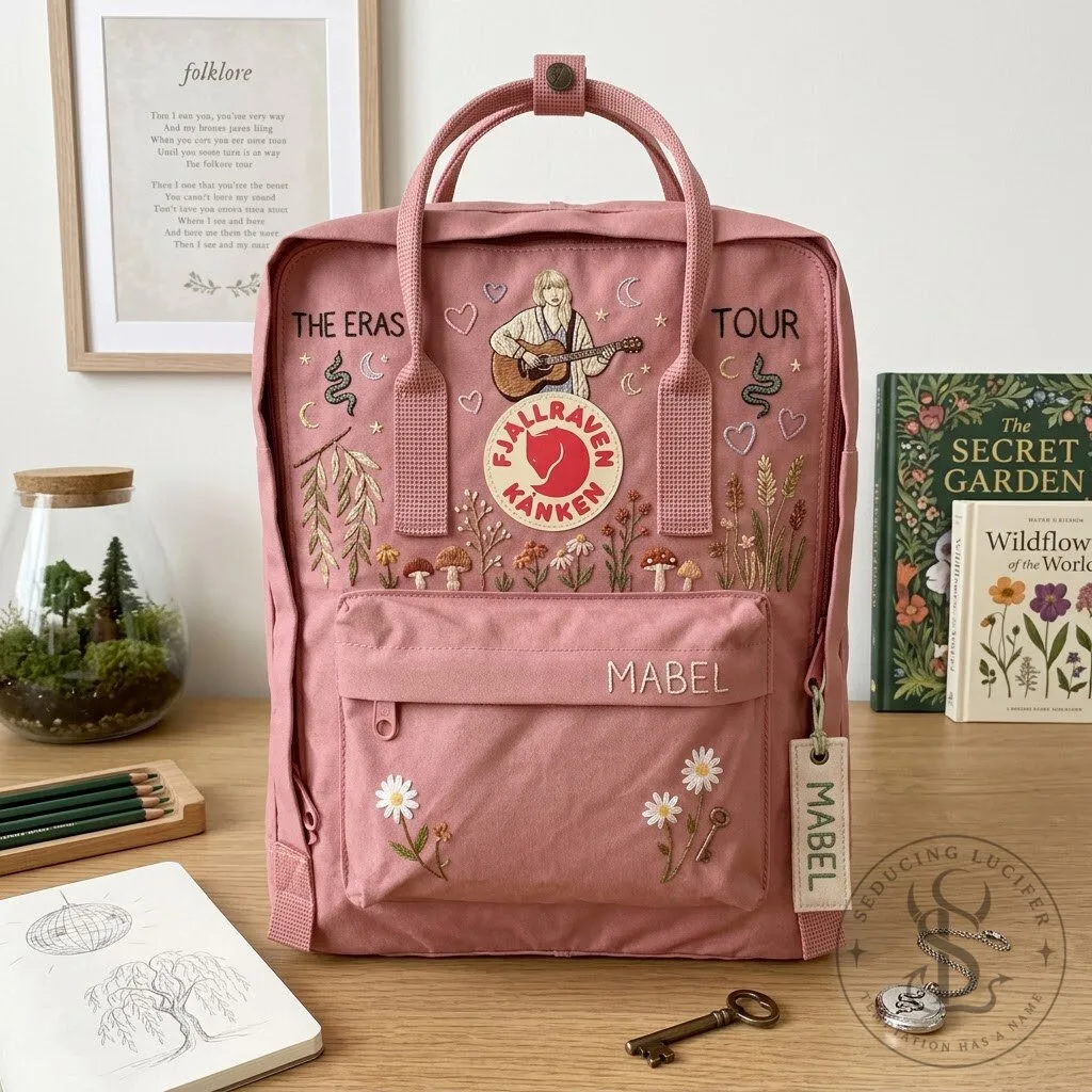 Taylor Swift The Eras Tour Embroidered Pink Backpack