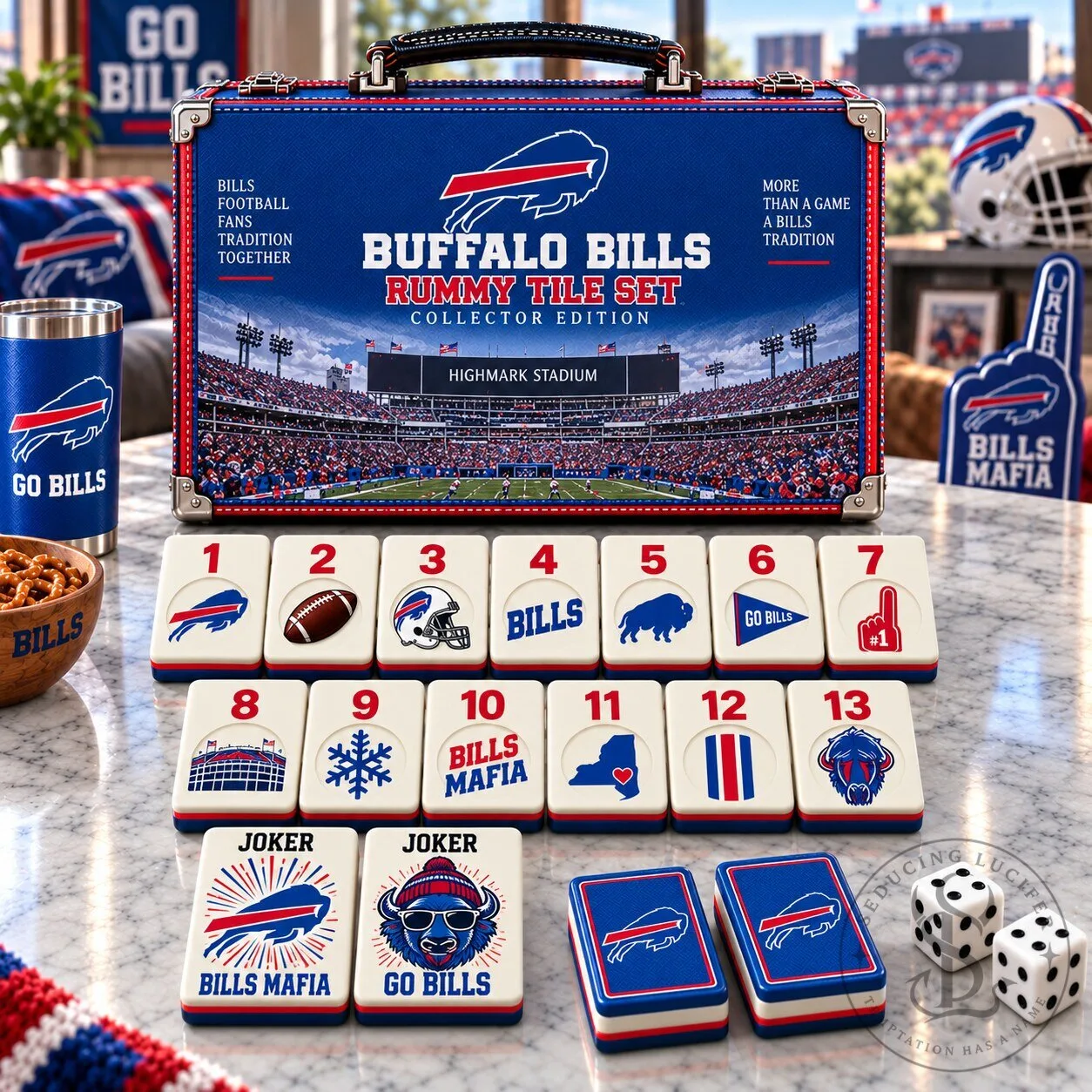 Buffalo Bills Rummy Tile Set Collector's Edition Board Game