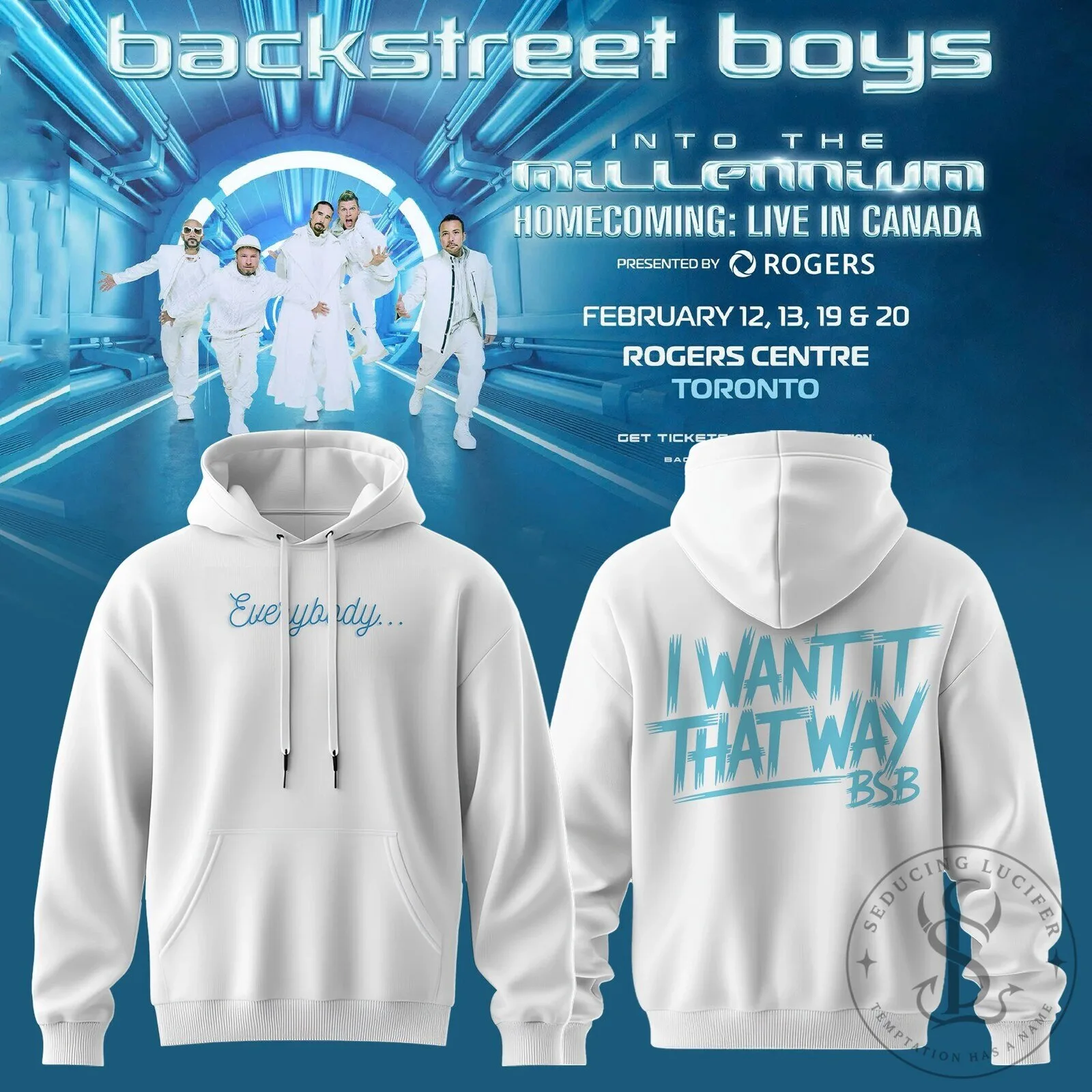 Backstreet Boys I Want It That Way Everybody White Hoodie