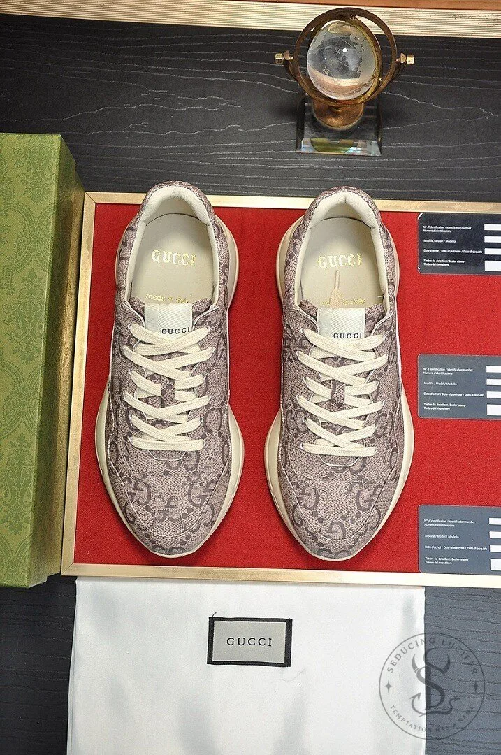 Gucci Monogram Beige Patterned Chunky Sole Sneakers 10 Gucci Monogram Beige Patterned Chunky Sole Sneakers